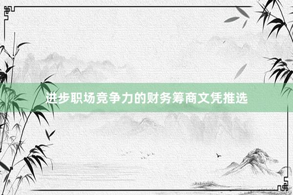 进步职场竞争力的财务筹商文凭推选